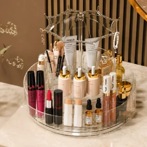 rotating make up organiser with umbrella hook
